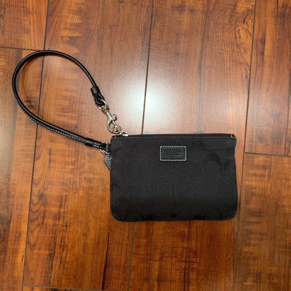 Coach Black Signature Wristlet